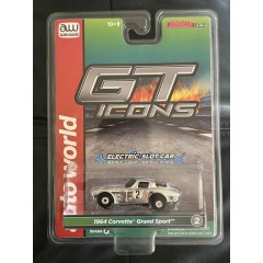 Auto World GT Icons 1964 Corvette Grand Sport Slot Car - Chrome!