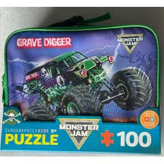 Monster Jam 100pc Puzzle/Lunchbag Combo - Grave Digger