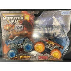 Spin Master Monster Jam Fire & Ice Split Color Dragon/Zombie Double Pack