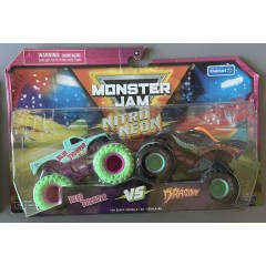 Spin Master Monster Jam Nitro Neon Blue Thunder / Dragon Double Pack